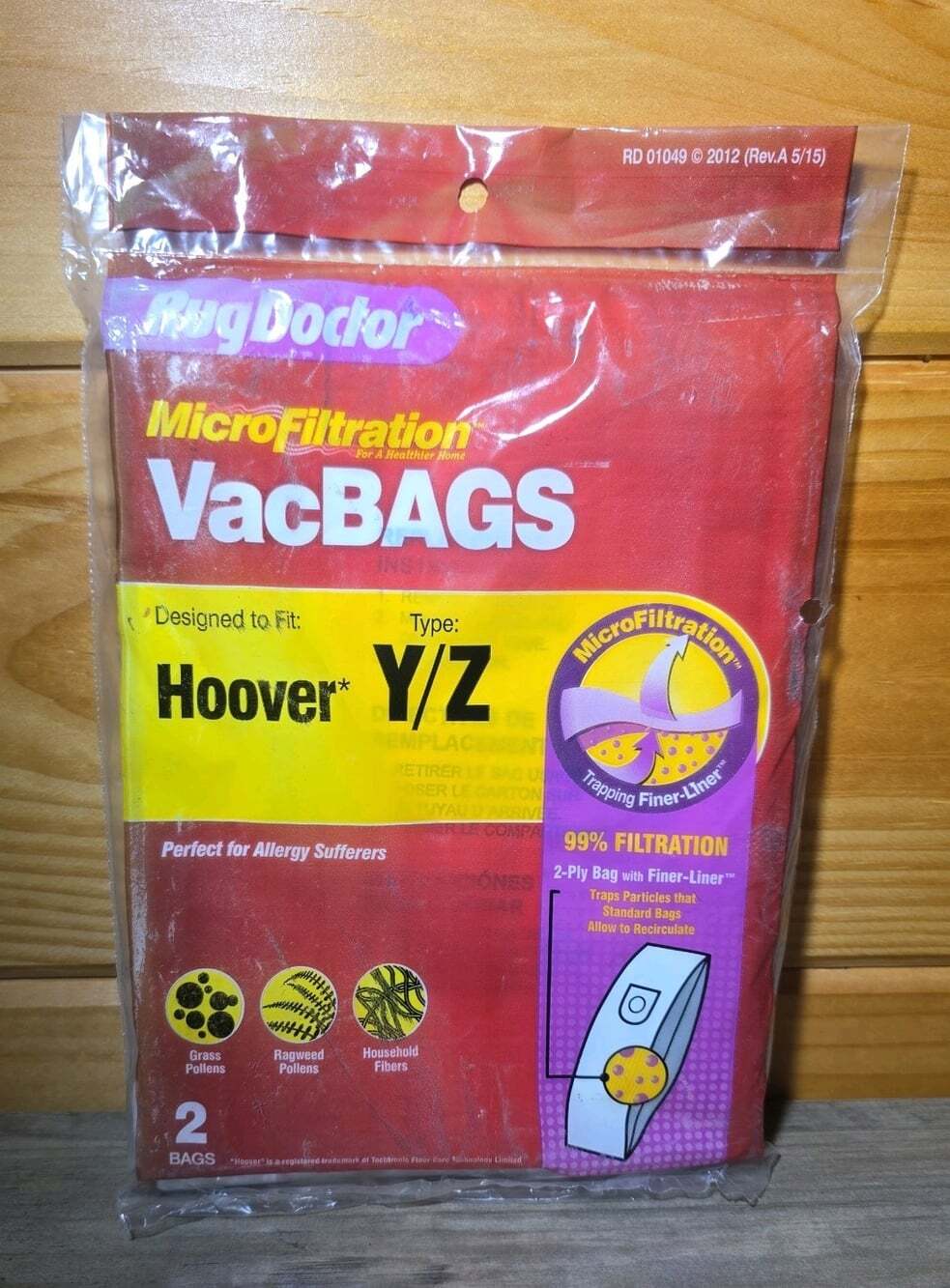 RugDoctor Hoover Type Y/Z MicroFiltration VacBags 2 bags RD 01049 2 Pack